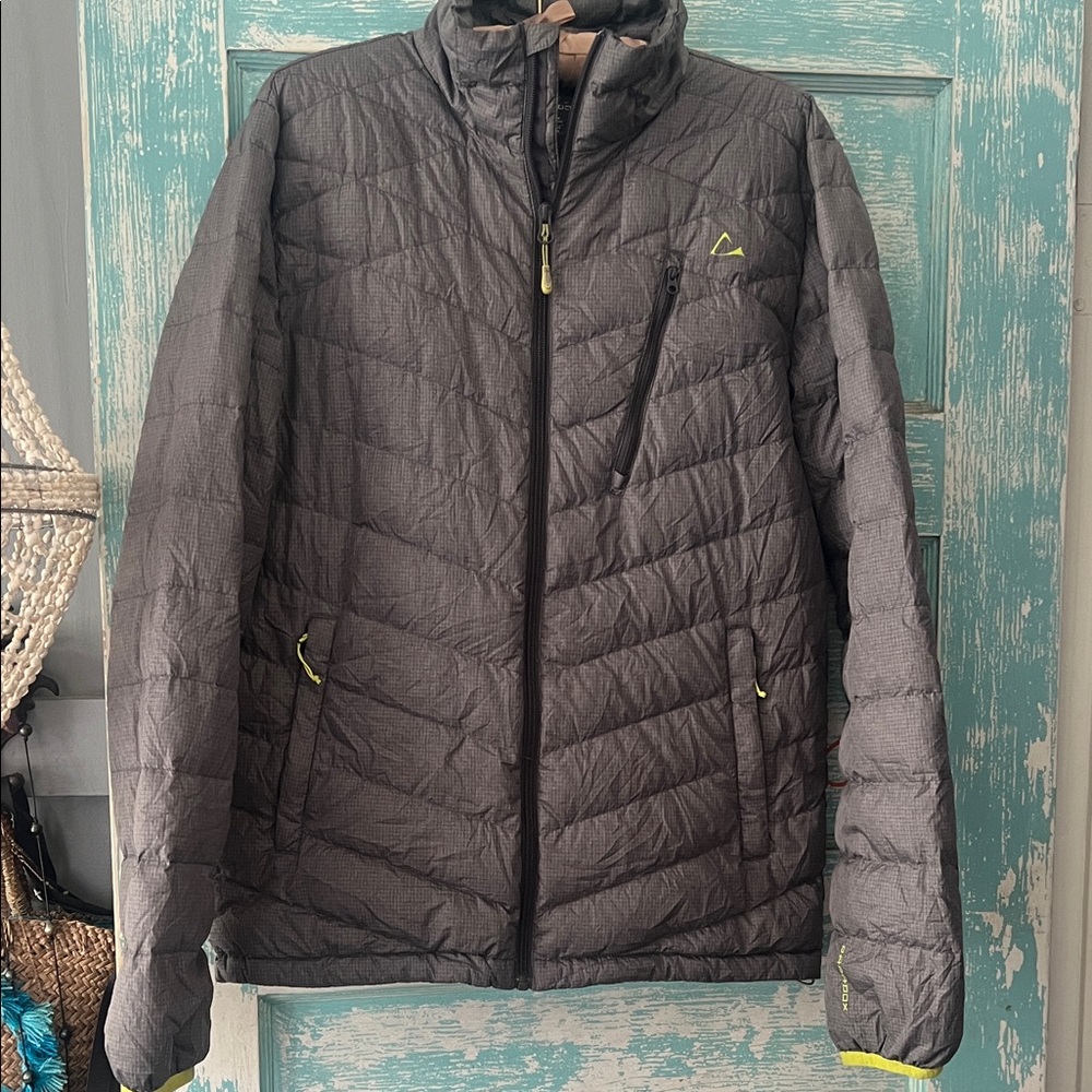 Paradox Mens packable lightweight down Jacket EUC Gorpcore workwear outdoor tech